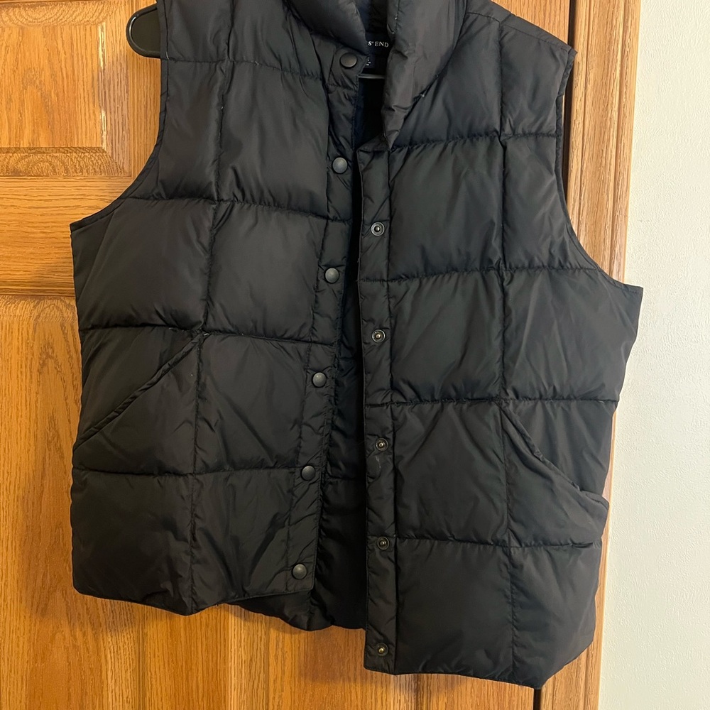 Lands' End Men's Quilted Black Vest